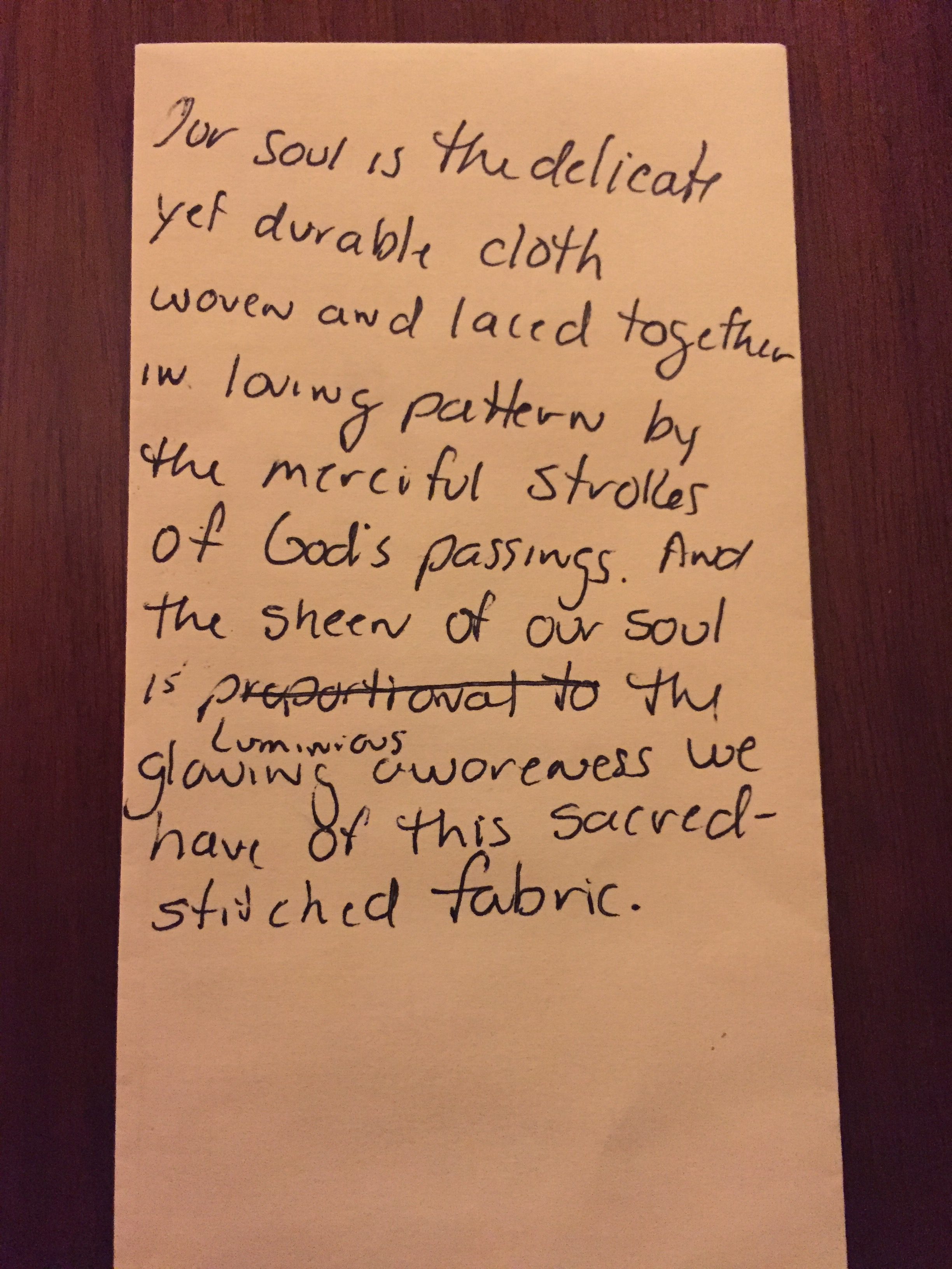 Notes From Soul “Soul” on a sticky note… – Soul Lace